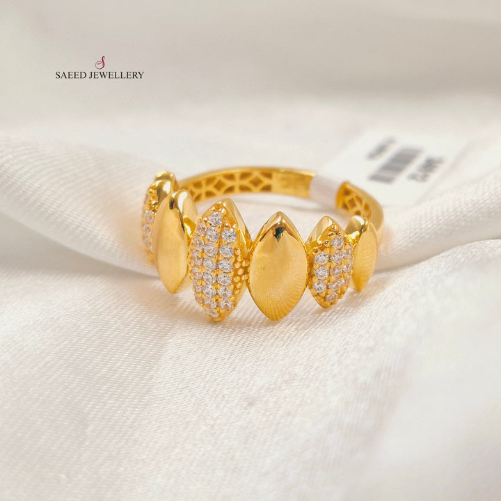 21K خاتم اكسترا مرصع-مجوهرات الشيخ سعيد-Saeed Jewelry 