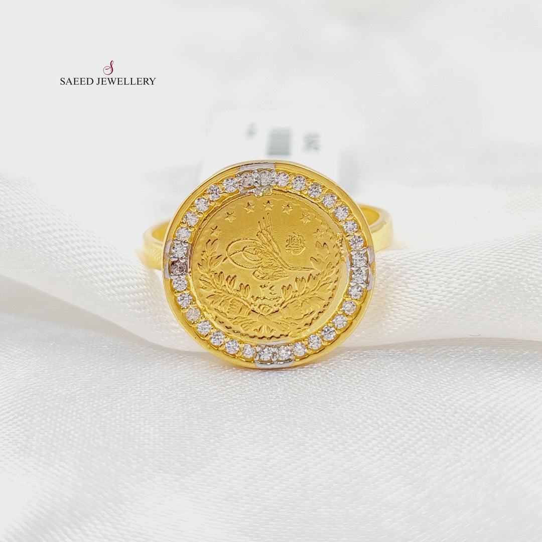 21K خاتم رشادي مرصع-مجوهرات الشيخ سعيد-Saeed Jewelry 