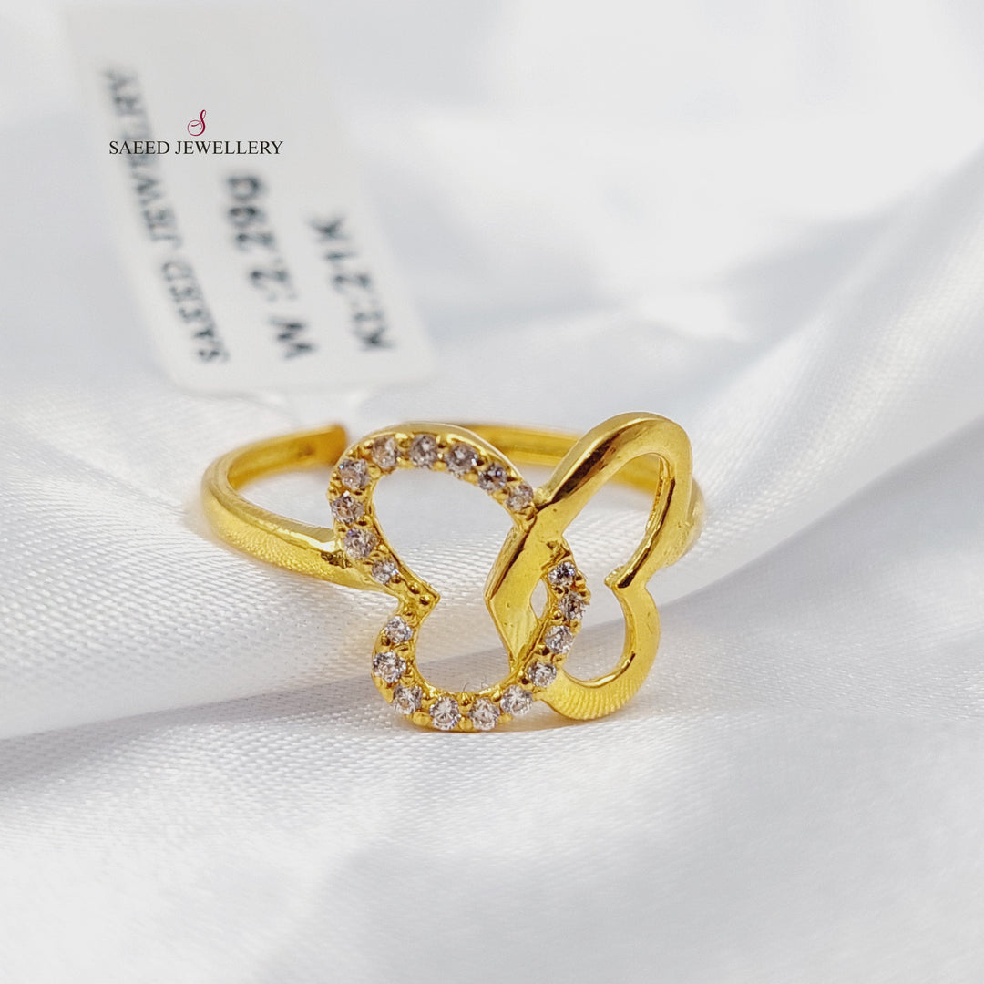 21K خاتم فراشة مرصع-مجوهرات الشيخ سعيد-Saeed Jewelry 