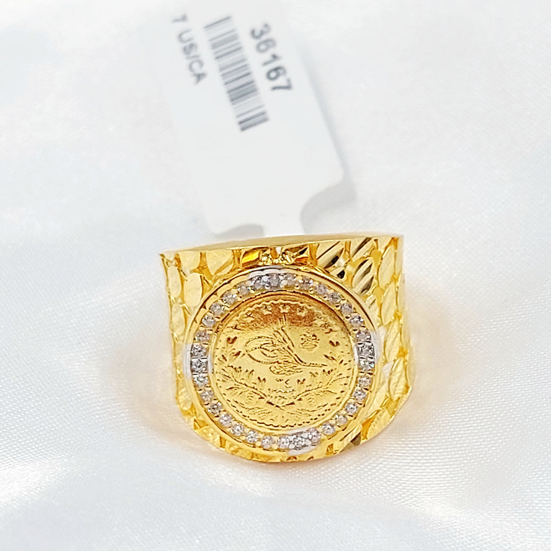 21K خاتم رشادي مرصع-مجوهرات الشيخ سعيد-Saeed Jewelry 