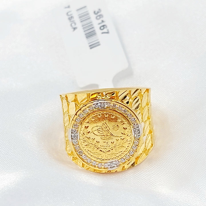 21K خاتم رشادي مرصع-مجوهرات الشيخ سعيد-Saeed Jewelry 