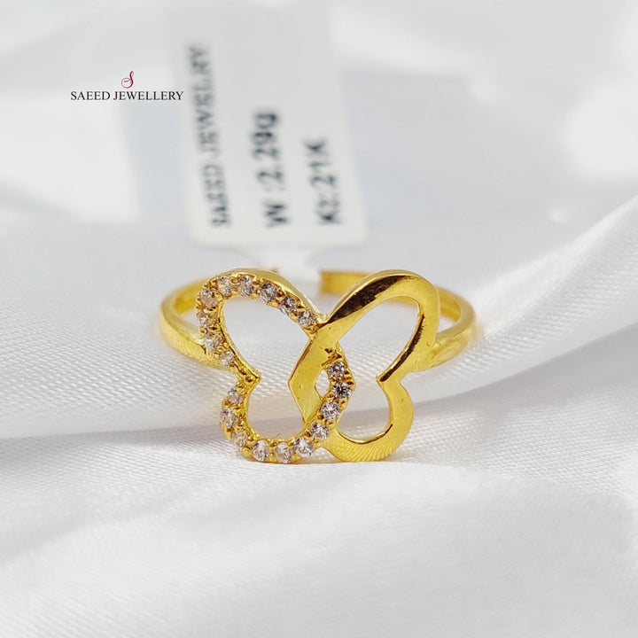 21K خاتم فراشة مرصع-مجوهرات الشيخ سعيد-Saeed Jewelry 