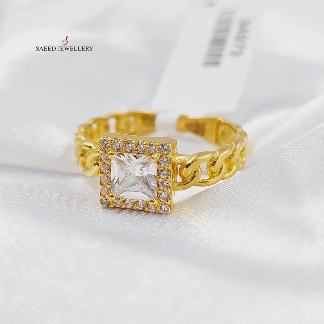 21K خاتم اكسترا مرصع-مجوهرات الشيخ سعيد-Saeed Jewelry 