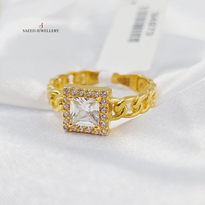 21K خاتم اكسترا مرصع-مجوهرات الشيخ سعيد-Saeed Jewelry 