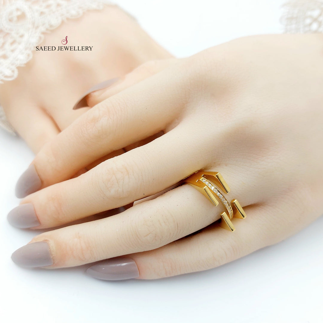 21K خاتم اكسترا مرصع-مجوهرات الشيخ سعيد-Saeed Jewelry 