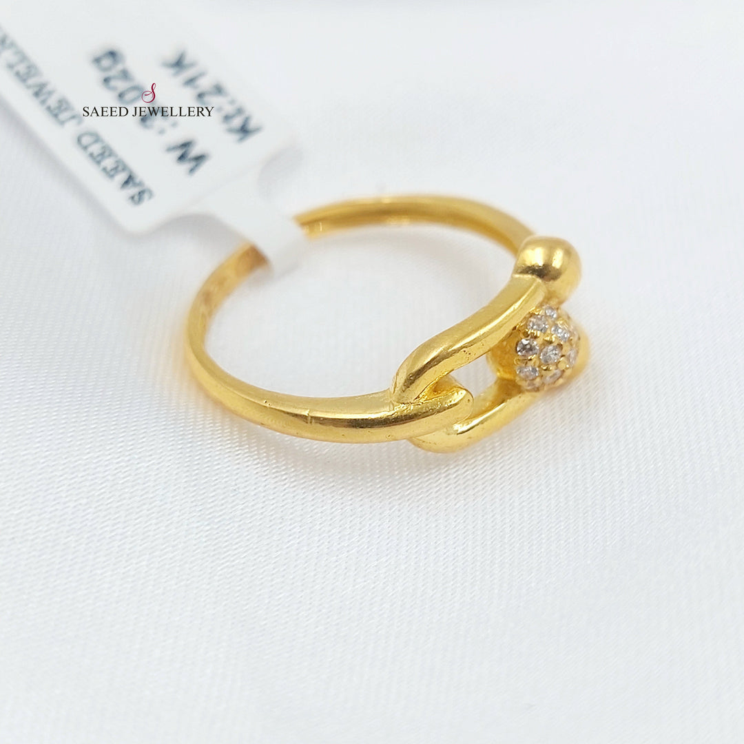 21K خاتم اكسترا مرصع-مجوهرات الشيخ سعيد-Saeed Jewelry 