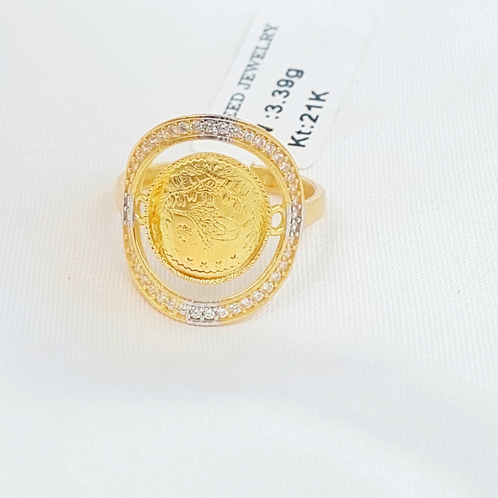 21K خاتم رشادي مرصع-مجوهرات الشيخ سعيد-Saeed Jewelry 