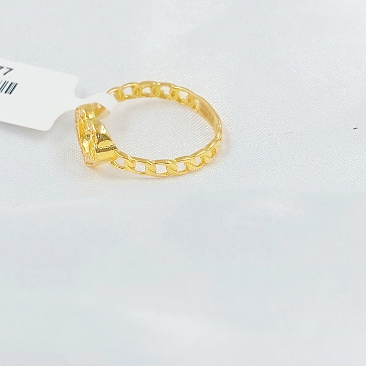 21K خاتم قلب مرصع-مجوهرات الشيخ سعيد-Saeed Jewelry 