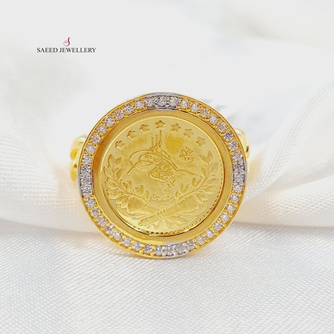 21K خاتم رشادي مرصع-مجوهرات الشيخ سعيد-Saeed Jewelry 