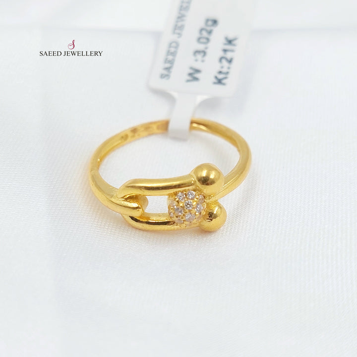 21K خاتم اكسترا مرصع-مجوهرات الشيخ سعيد-Saeed Jewelry 