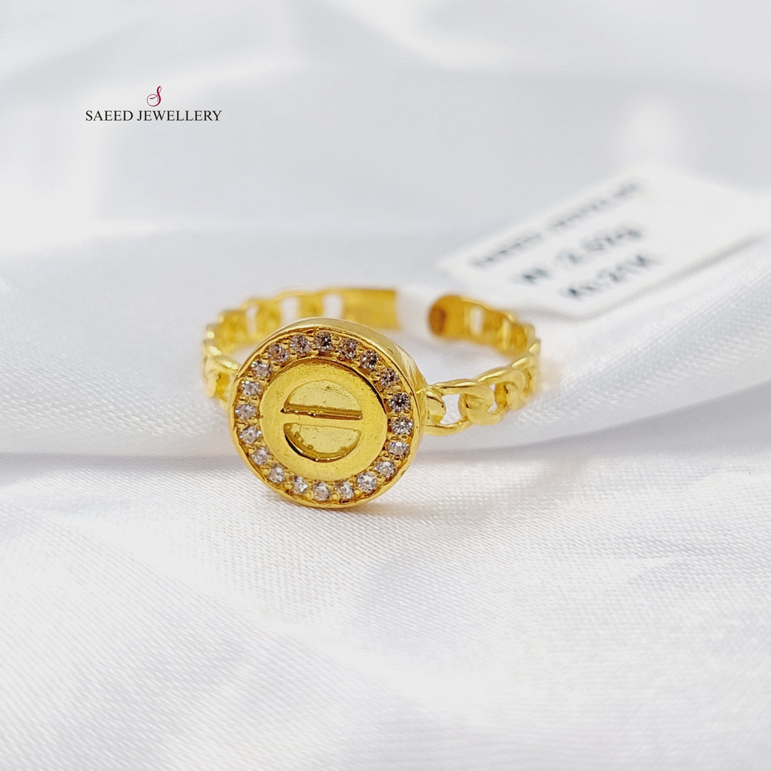 21K خاتم فيجارو مرصع-مجوهرات الشيخ سعيد-Saeed Jewelry 