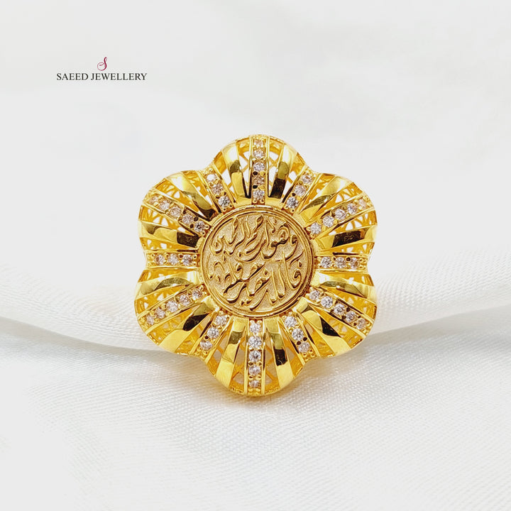 21K خاتم اسلامي مرصع-مجوهرات الشيخ سعيد-Saeed Jewelry 