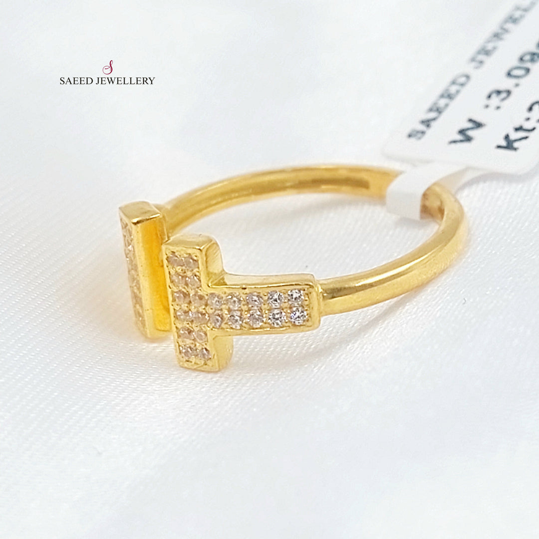 21K خاتم اكسترا مرصع-مجوهرات الشيخ سعيد-Saeed Jewelry 