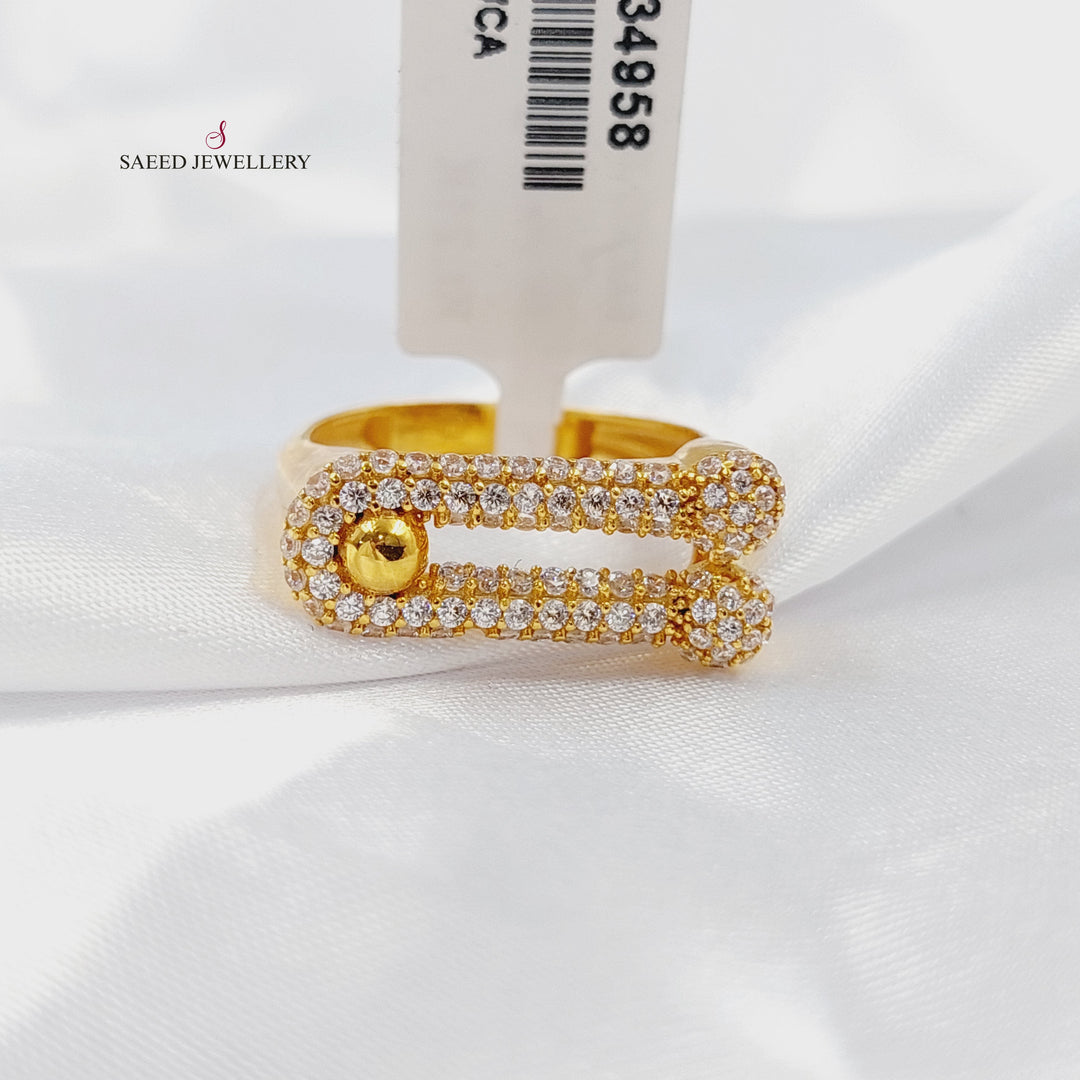 21K خاتم بيبر كليب مرصع-مجوهرات الشيخ سعيد-Saeed Jewelry 