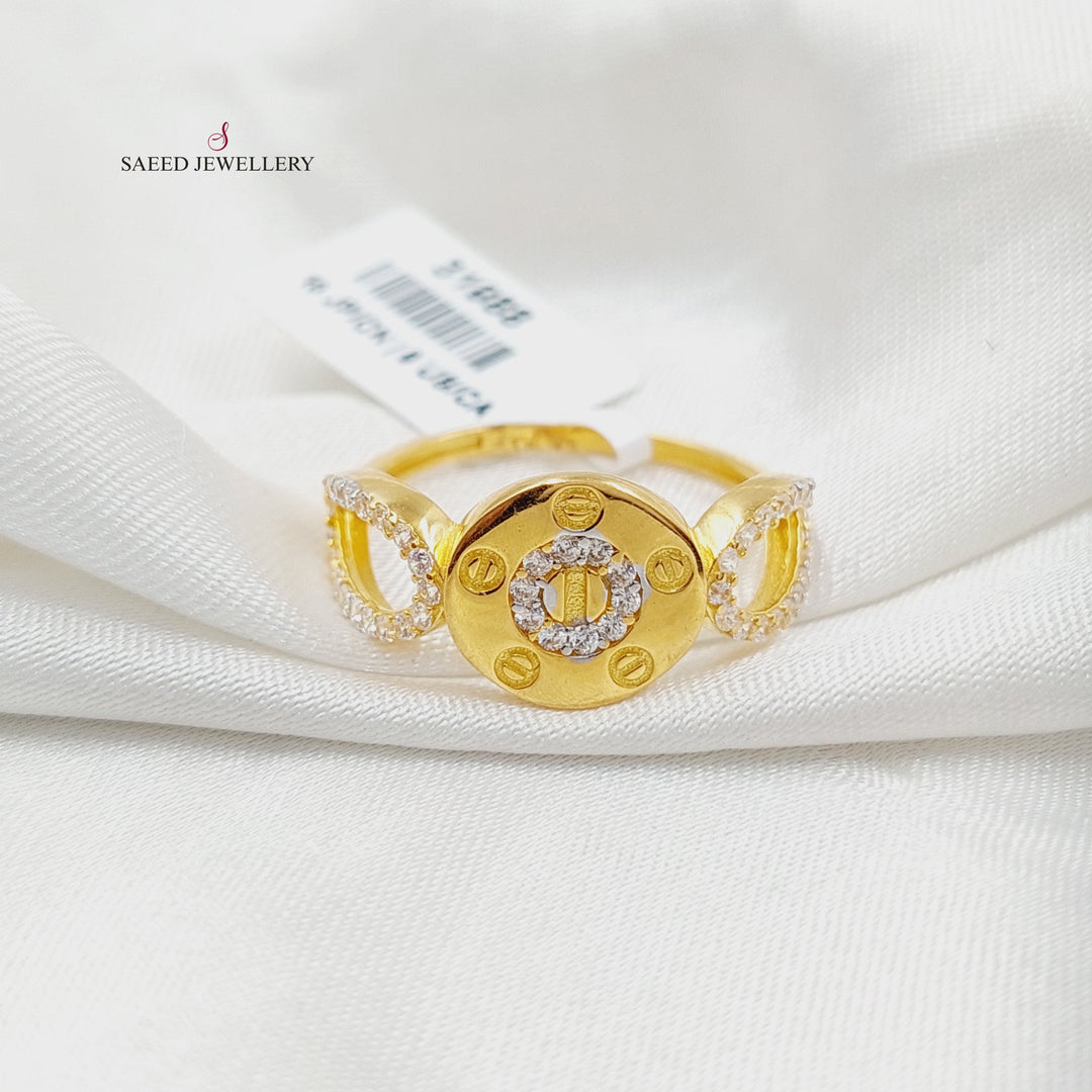 21K خاتم فيجارو مرصع-مجوهرات الشيخ سعيد-Saeed Jewelry 