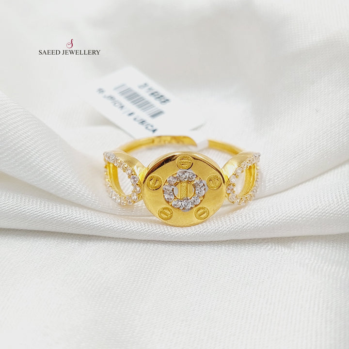 21K خاتم فيجارو مرصع-مجوهرات الشيخ سعيد-Saeed Jewelry 