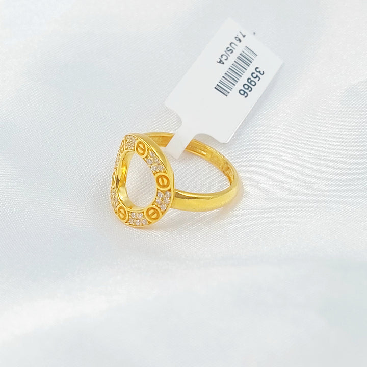 21K خاتم فيجارو مرصع-مجوهرات الشيخ سعيد-Saeed Jewelry 