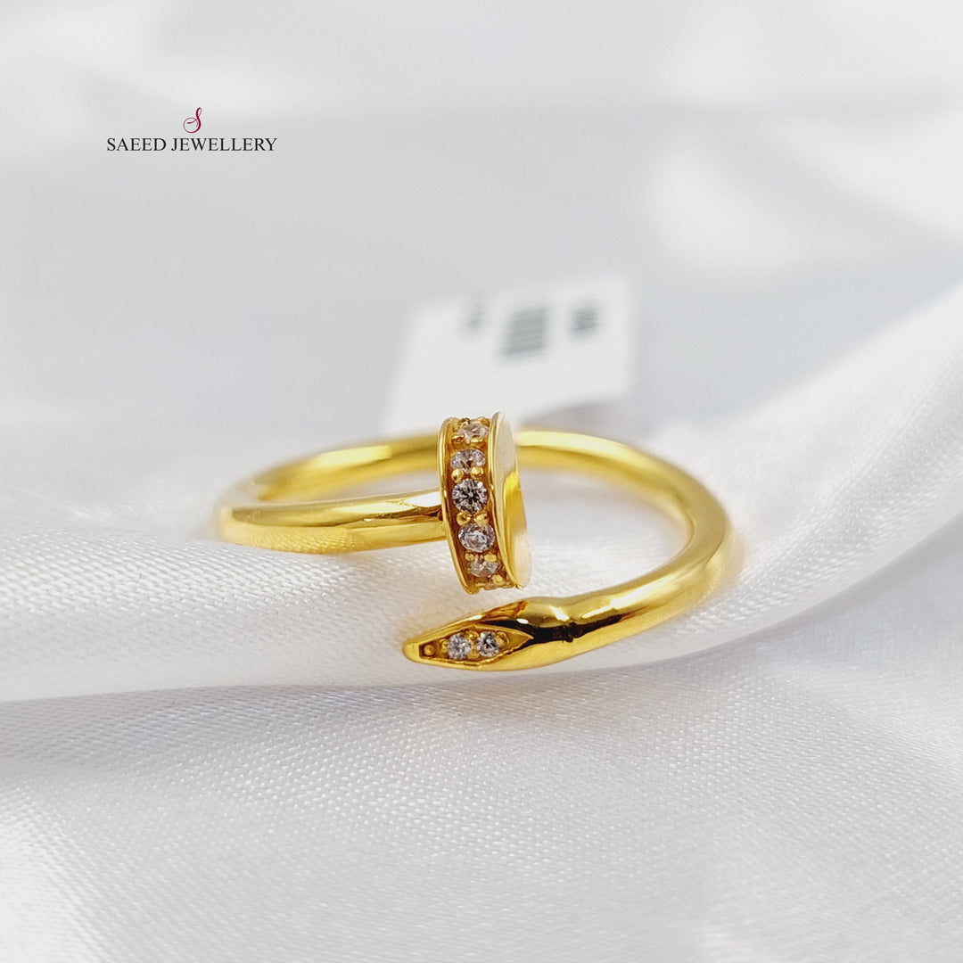 21K خاتم مسمار مرصع-مجوهرات الشيخ سعيد-Saeed Jewelry 