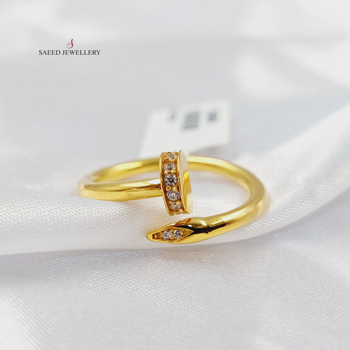 21K خاتم مسمار مرصع-مجوهرات الشيخ سعيد-Saeed Jewelry 