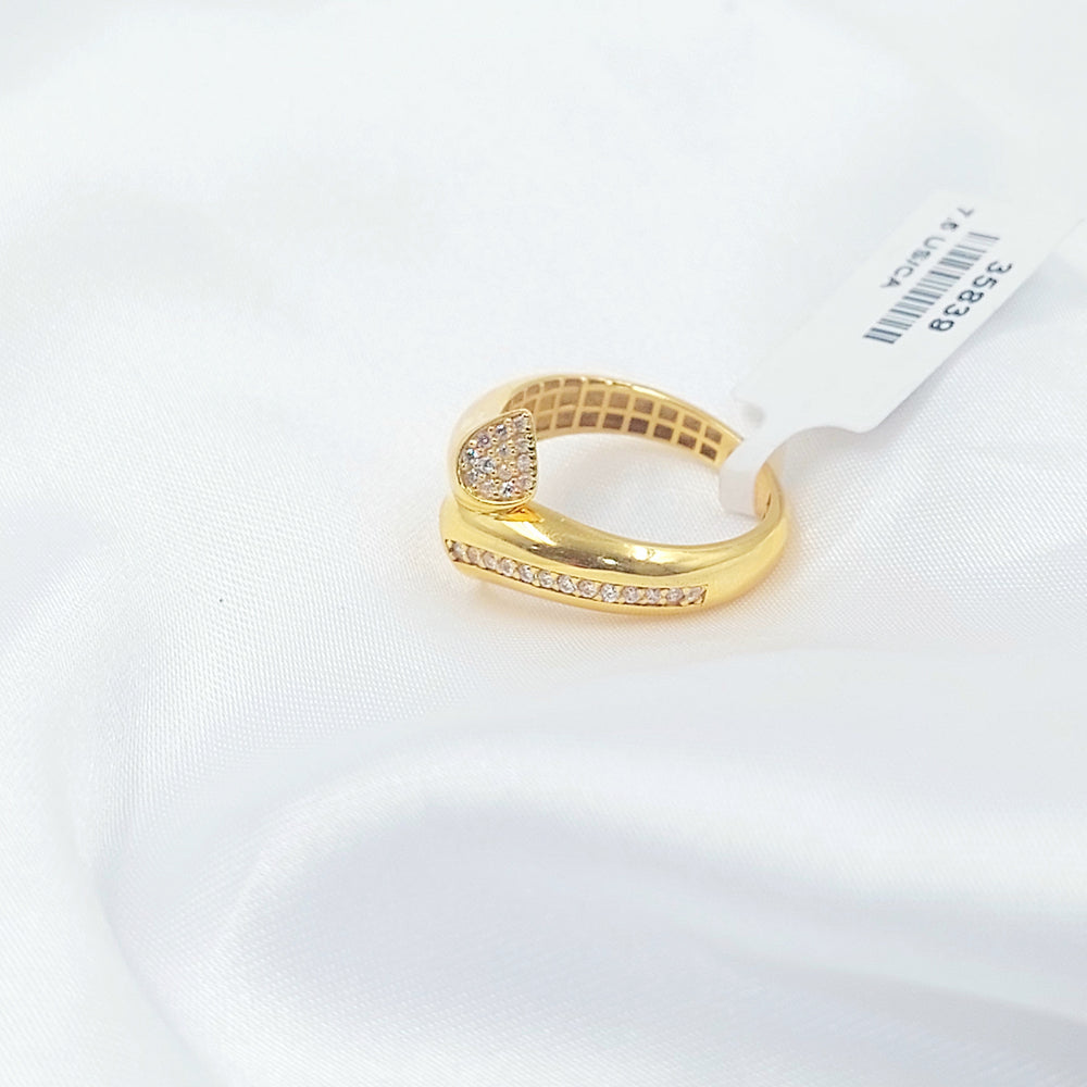 21K خاتم اكسترا مرصع-مجوهرات الشيخ سعيد-Saeed Jewelry 