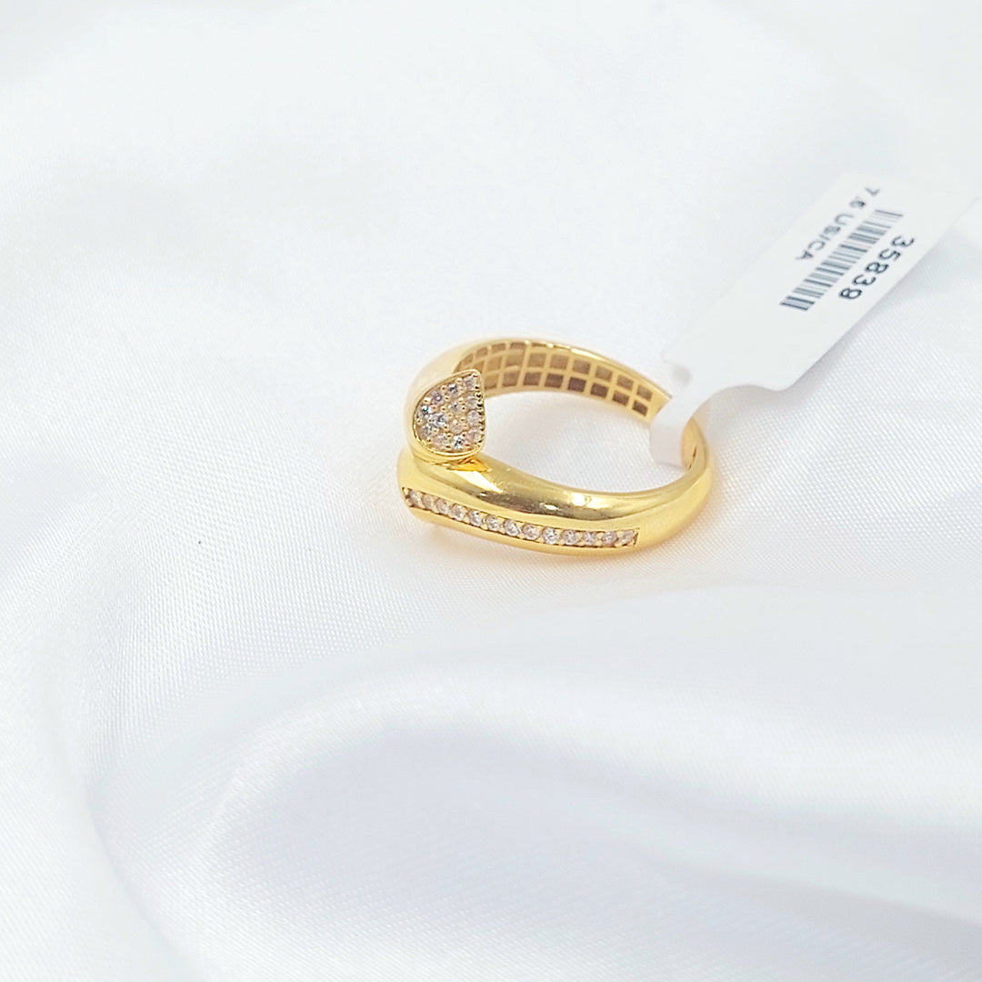 21K خاتم اكسترا مرصع-مجوهرات الشيخ سعيد-Saeed Jewelry 