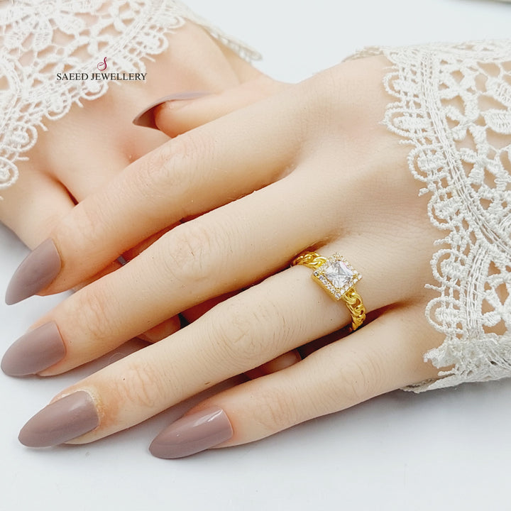 21K خاتم اكسترا مرصع-مجوهرات الشيخ سعيد-Saeed Jewelry 