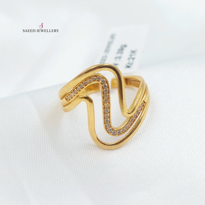 21K خاتم اكسترا مرصع-مجوهرات الشيخ سعيد-Saeed Jewelry 