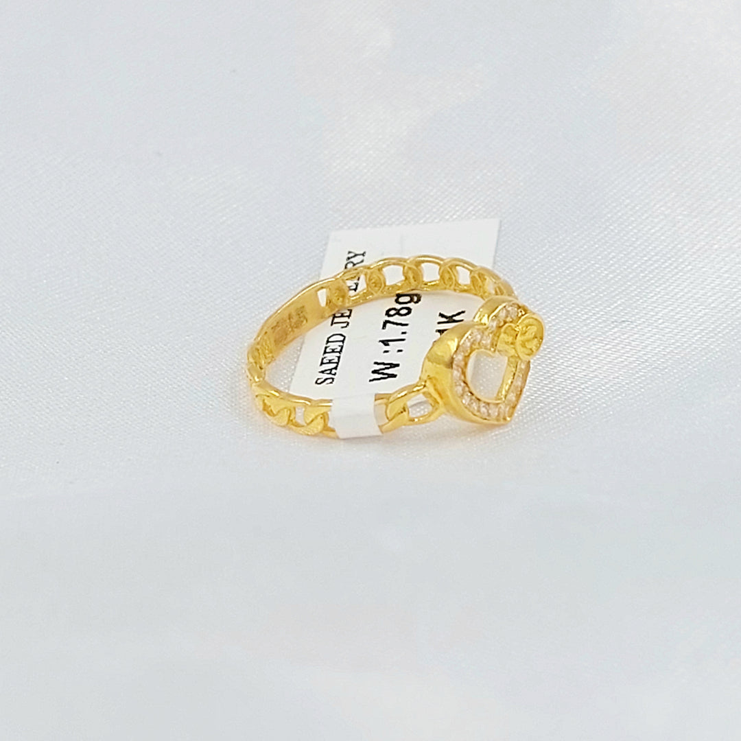 21K خاتم قلب مرصع-مجوهرات الشيخ سعيد-Saeed Jewelry 