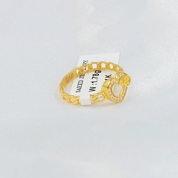 21K خاتم قلب مرصع-مجوهرات الشيخ سعيد-Saeed Jewelry 
