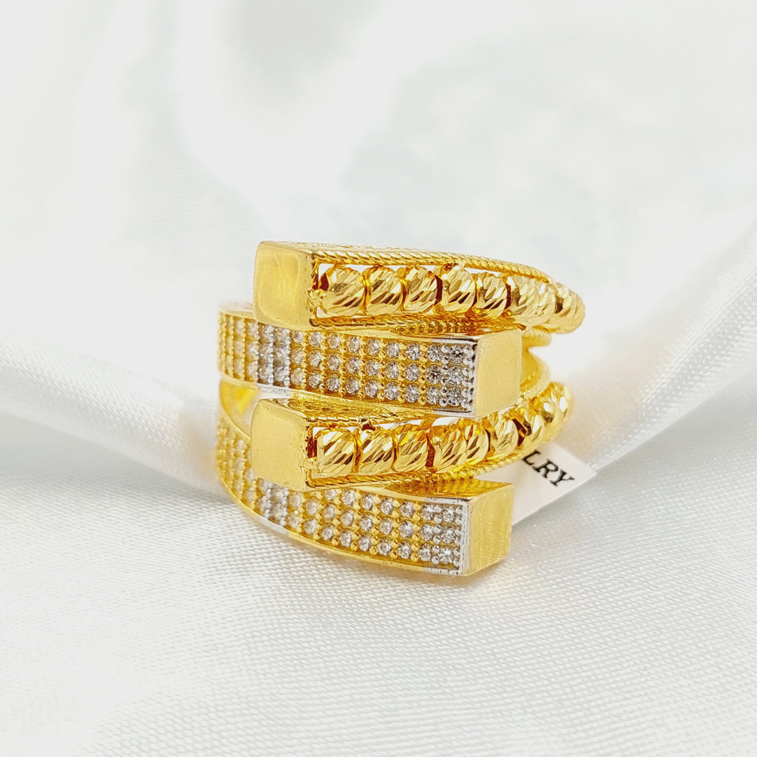 21K خاتم هرم مرصع-مجوهرات الشيخ سعيد-Saeed Jewelry 