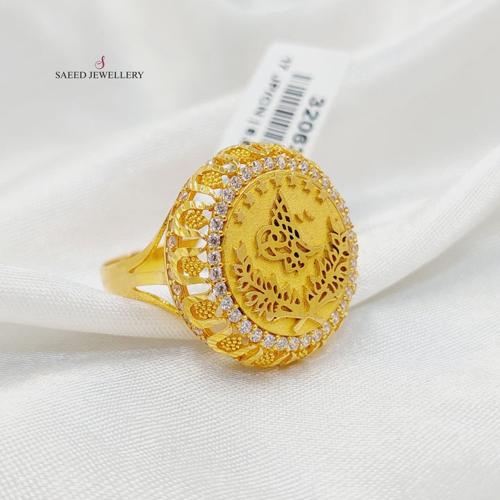 21K خاتم رشادي مرصع-مجوهرات الشيخ سعيد-Saeed Jewelry 