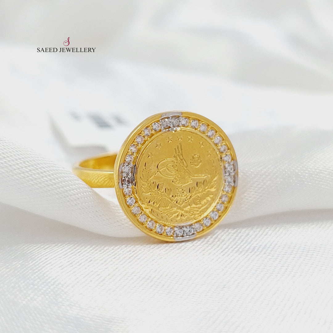 21K خاتم رشادي مرصع-مجوهرات الشيخ سعيد-Saeed Jewelry 