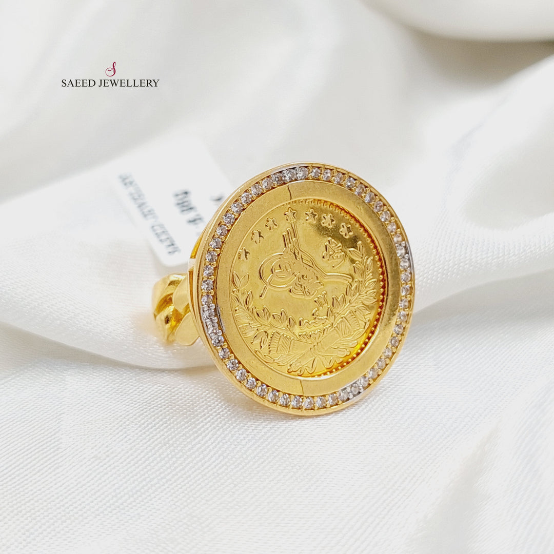 21K خاتم رشادي مرصع-مجوهرات الشيخ سعيد-Saeed Jewelry 