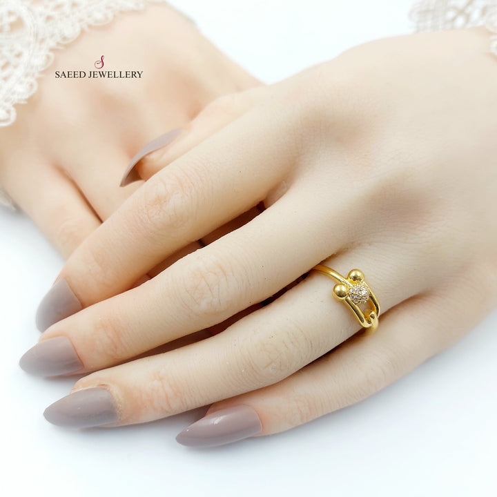 21K خاتم اكسترا مرصع-مجوهرات الشيخ سعيد-Saeed Jewelry 