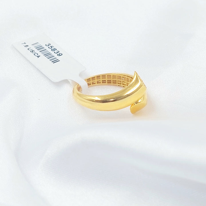 21K خاتم اكسترا مرصع-مجوهرات الشيخ سعيد-Saeed Jewelry 