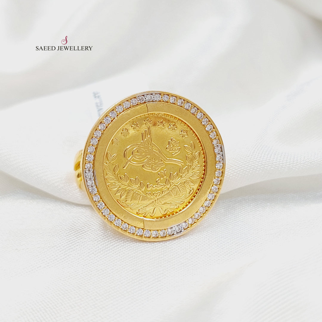 21K خاتم رشادي مرصع-مجوهرات الشيخ سعيد-Saeed Jewelry 