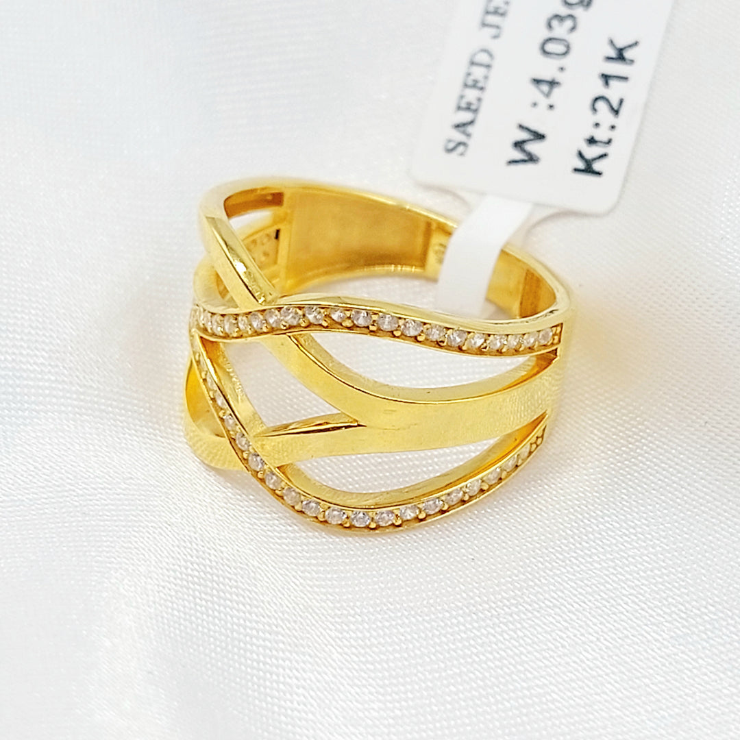 21K خاتم اكسترا مرصع-مجوهرات الشيخ سعيد-Saeed Jewelry 