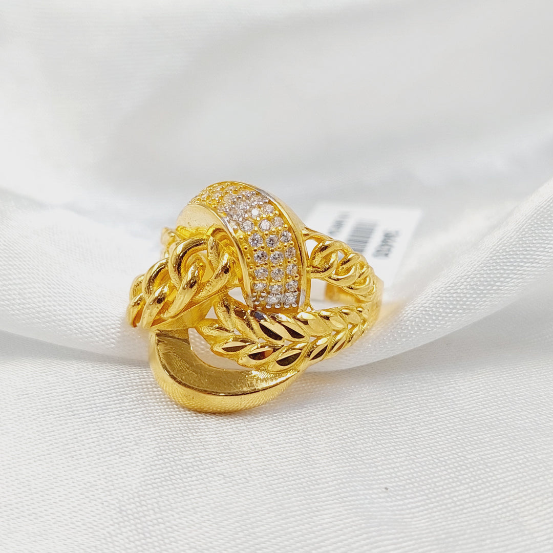 21K خاتم اكسترا مرصع-مجوهرات الشيخ سعيد-Saeed Jewelry 