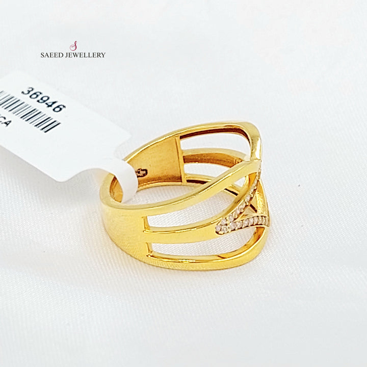 21K خاتم دمعة مرصع-مجوهرات الشيخ سعيد-Saeed Jewelry 