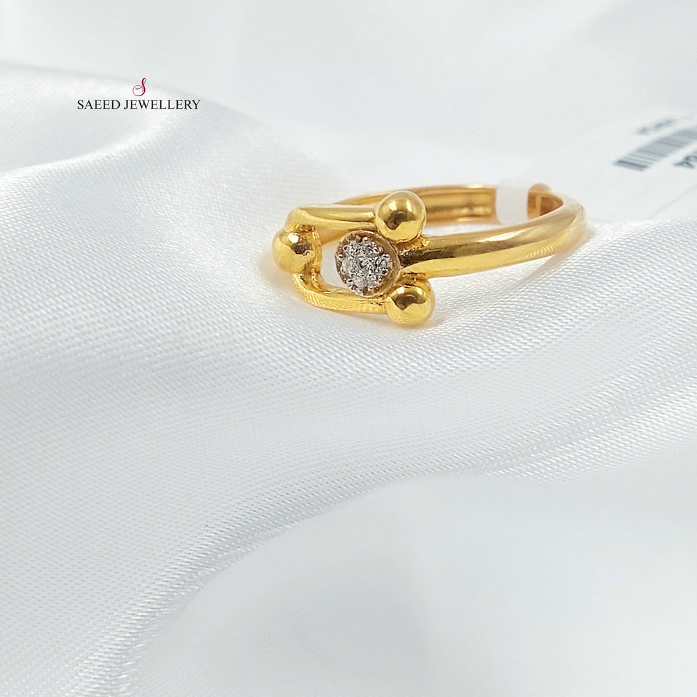 21K خاتم اكسترا مرصع-مجوهرات الشيخ سعيد-Saeed Jewelry 