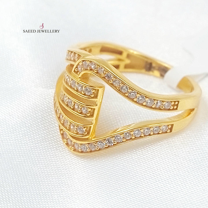 21K خاتم اكسترا مرصع-مجوهرات الشيخ سعيد-Saeed Jewelry 