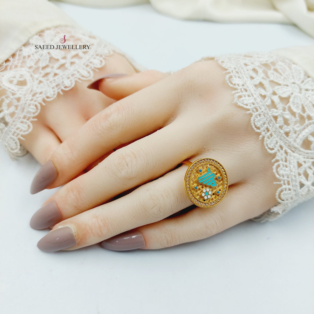 21K خاتم اسلامي مرصع-مجوهرات الشيخ سعيد-Saeed Jewelry 