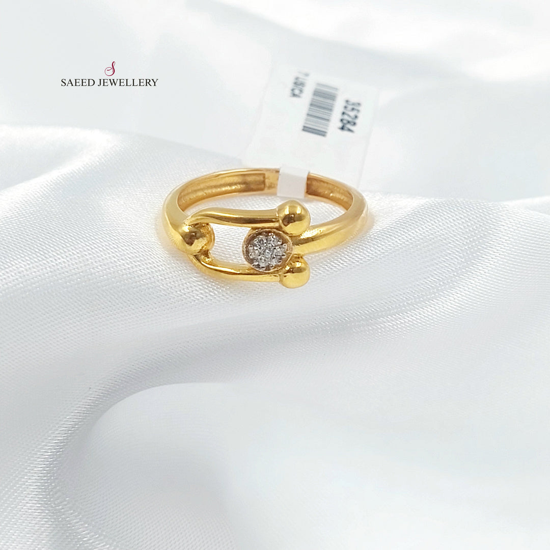 21K خاتم اكسترا مرصع-مجوهرات الشيخ سعيد-Saeed Jewelry 