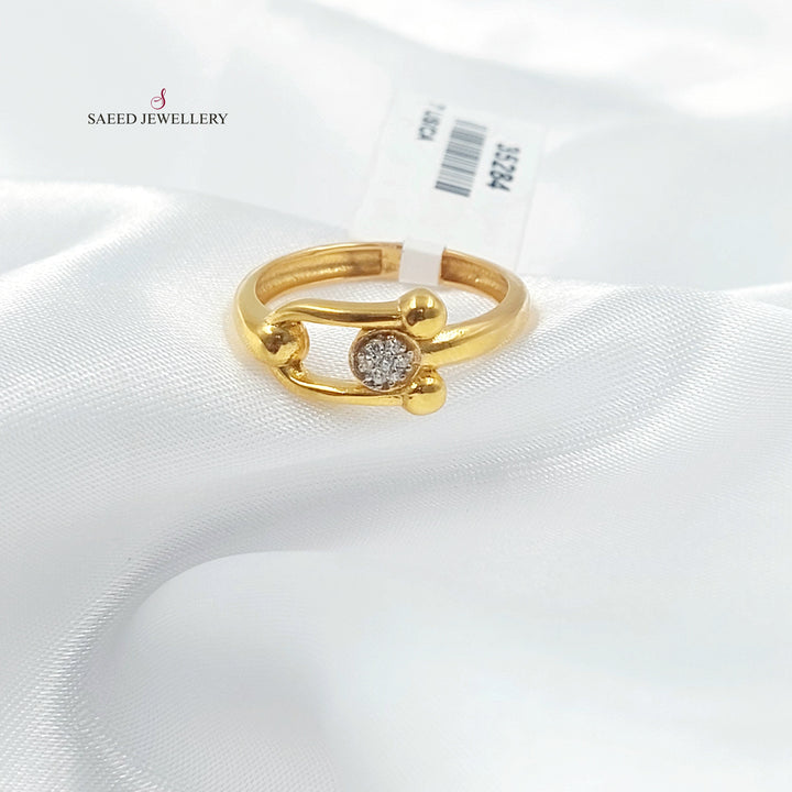 21K خاتم اكسترا مرصع-مجوهرات الشيخ سعيد-Saeed Jewelry 