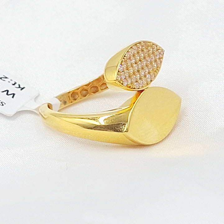 21K خاتم دمعة مرصع-مجوهرات الشيخ سعيد-Saeed Jewelry 