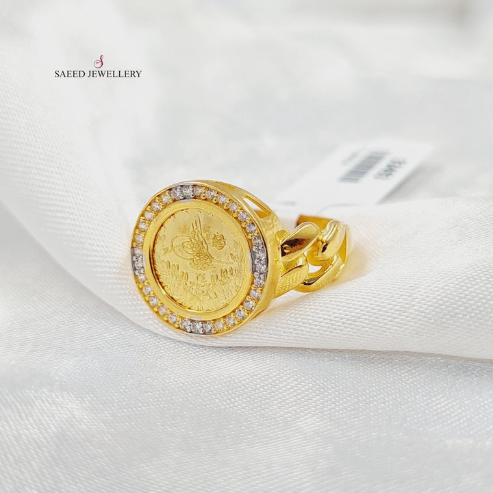 21K خاتم رشادي مرصع-مجوهرات الشيخ سعيد-Saeed Jewelry 