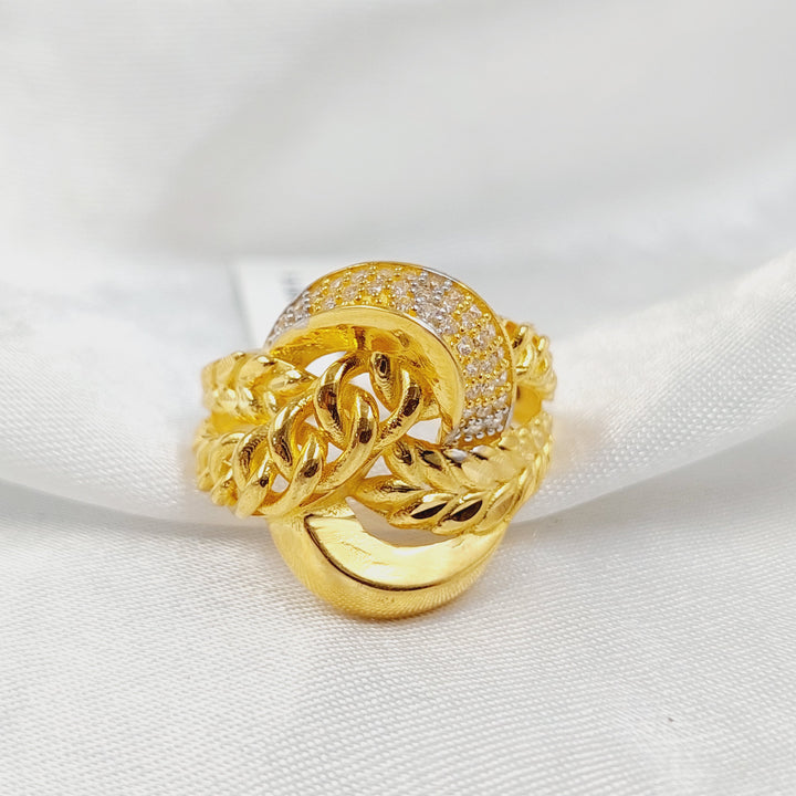 21K خاتم اكسترا مرصع-مجوهرات الشيخ سعيد-Saeed Jewelry 