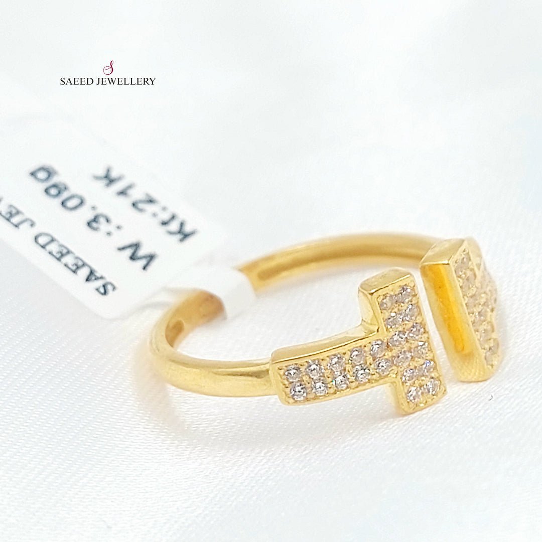 21K خاتم اكسترا مرصع-مجوهرات الشيخ سعيد-Saeed Jewelry 