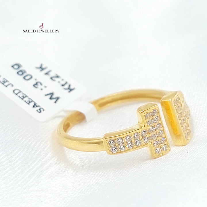 21K خاتم اكسترا مرصع-مجوهرات الشيخ سعيد-Saeed Jewelry 