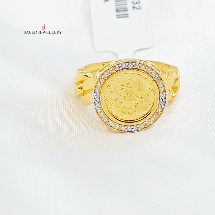 21K خاتم رشادي مرصع-مجوهرات الشيخ سعيد-Saeed Jewelry 